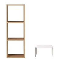 Amazon｜無印良品 スタッキングシェルフ・3段・オーク材 コの字